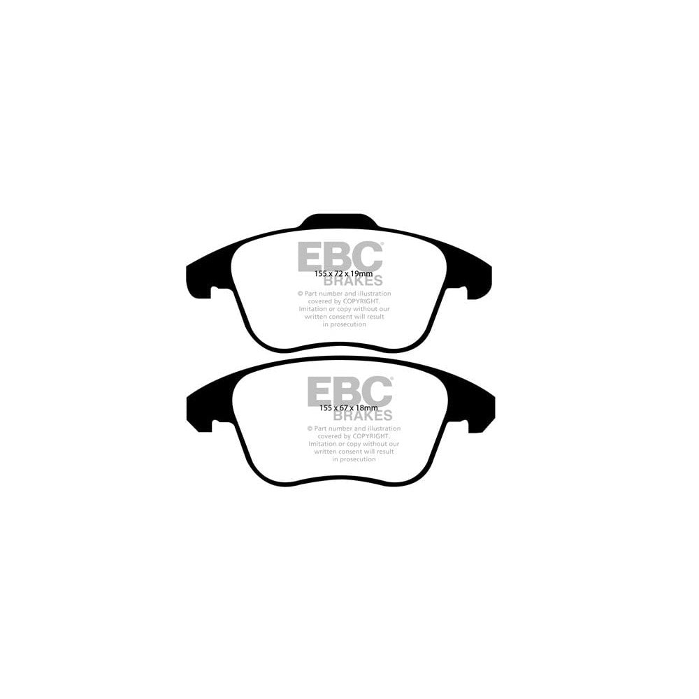 EBC Greenstuff 2000 Brake Pads 155mm x 67mm DP21960 - Front