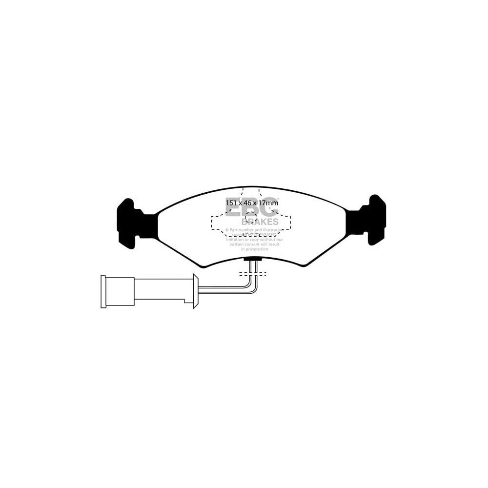 EBC Greenstuff 2000 Brake Pads 151mm x 46mm DP2389 - Front