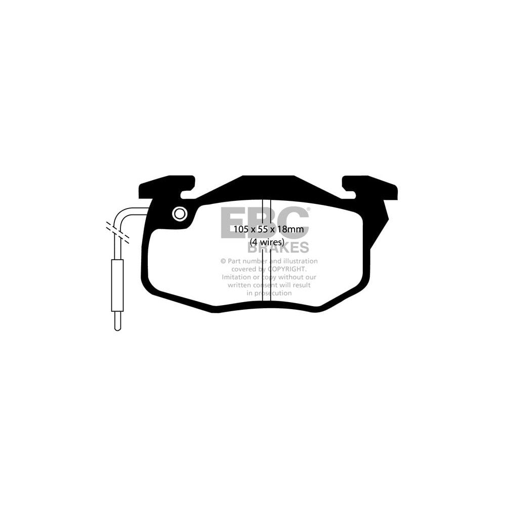 EBC Greenstuff 2000 Brake Pads 105mm x 55mm DP2545/4 - Front