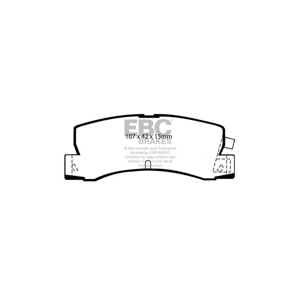 EBC Greenstuff 2000 Brake Pads 107mm x 42mm DP2629 - Rear