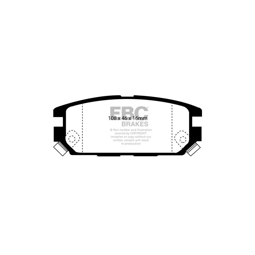 EBC Greenstuff 2000 Brake Pads 108mm x 46mm DP2987 - Rear