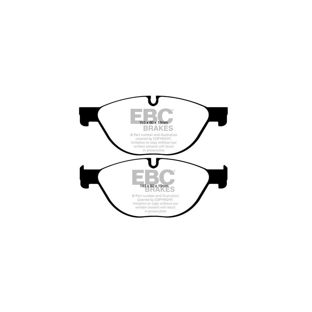EBC Greenstuff 2000 Brake Pads 193mm x 80mm DP22019 - Front