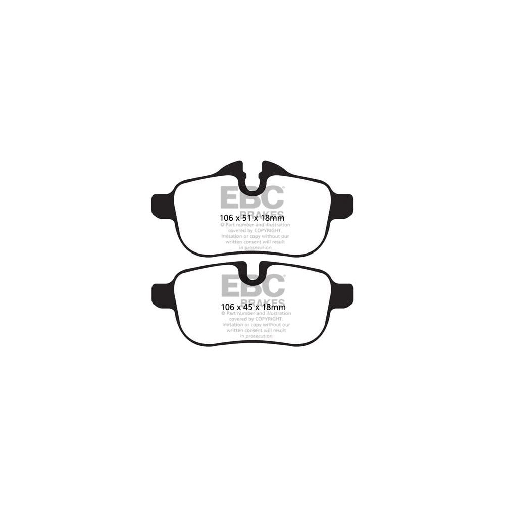 EBC Greenstuff 2000 Brake Pads 106mm x 45mm DP22046 - Rear