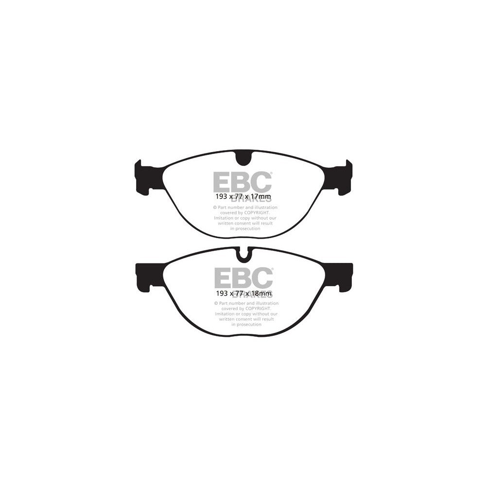 EBC Yellowstuff Brake Pads 193mm x 77mm DP42076R - Front