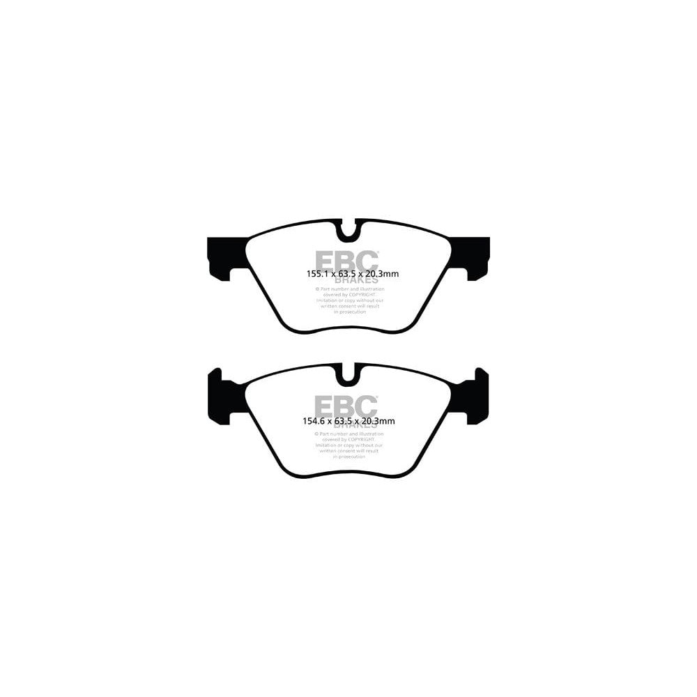 EBC Yellowstuff Brake Pads 154.6mm x 63.5mm DP42077R - Front