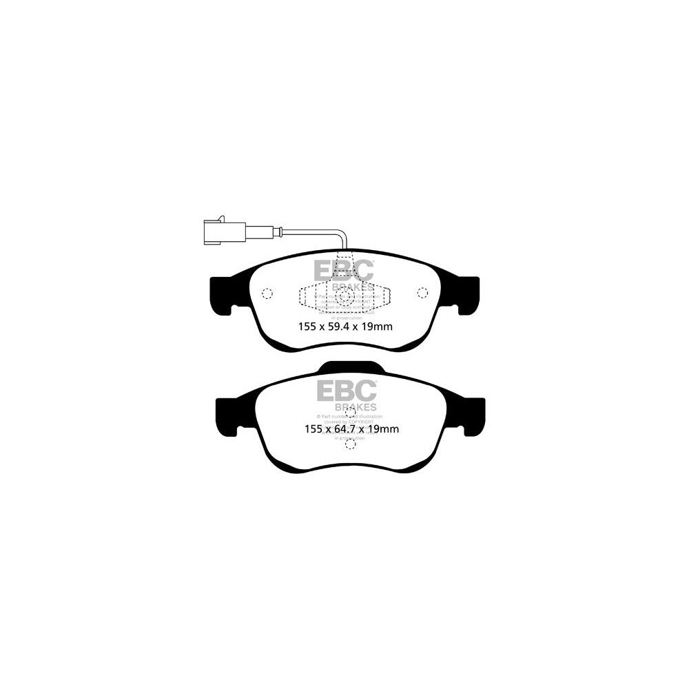 EBC Ultimax Brake Pads 155mm x 64.7mm DPX2078 - Front