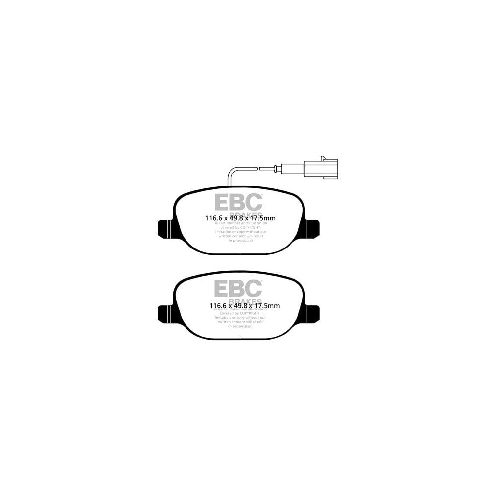 EBC Yellowstuff Brake Pads 116.6mm x 49.8mm DP42080R - Rear