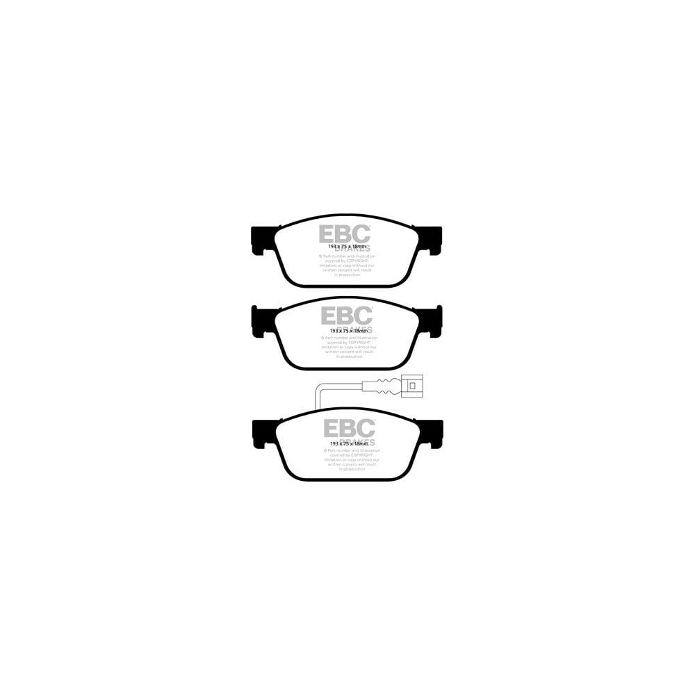 EBC Yellowstuff Brake Pads 193mm x 75mm DP42096R - Front