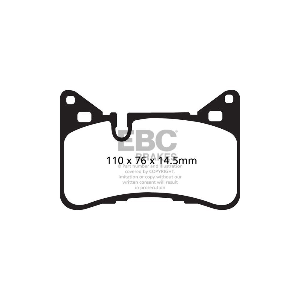 EBC Yellowstuff Brake Pads 110mm x 76mm DP42117R - Rear
