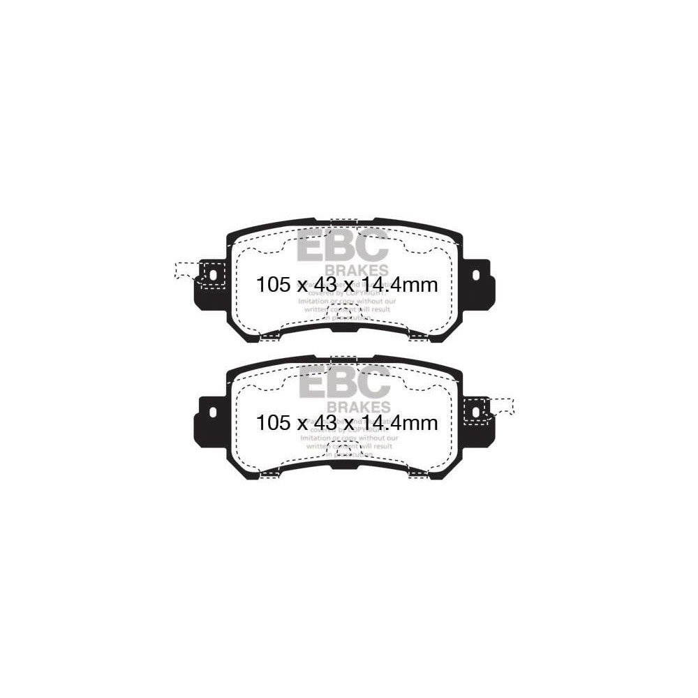 EBC Greenstuff 2000 Brake Pads 105mm x 43mm DP22135 - Rear