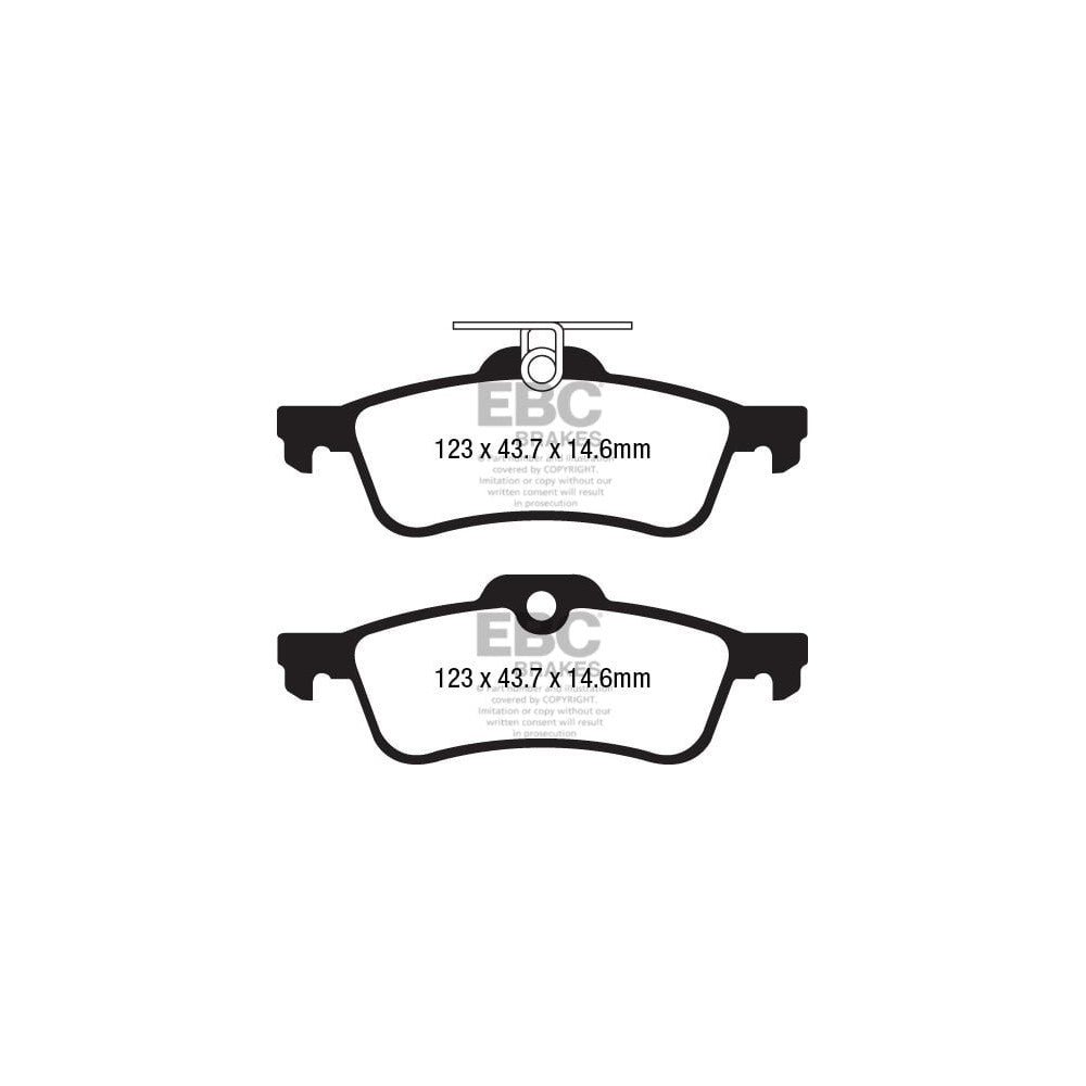 EBC Yellowstuff Brake Pads 123mm x 43.7mm DP42181R - Rear