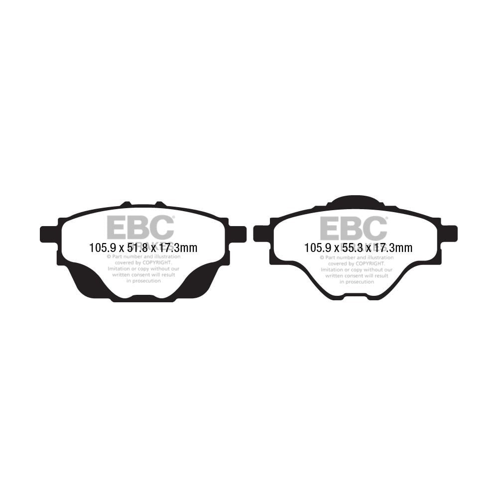 EBC Yellowstuff Brake Pads 105.9mm x 55.3mm DP42197R - Rear