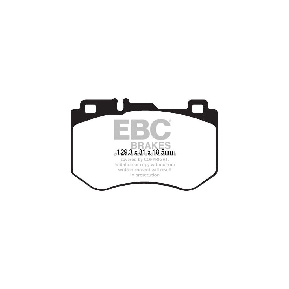 EBC Greenstuff 2000 Brake Pads 129.3mm x 81mm DP22209 - Front