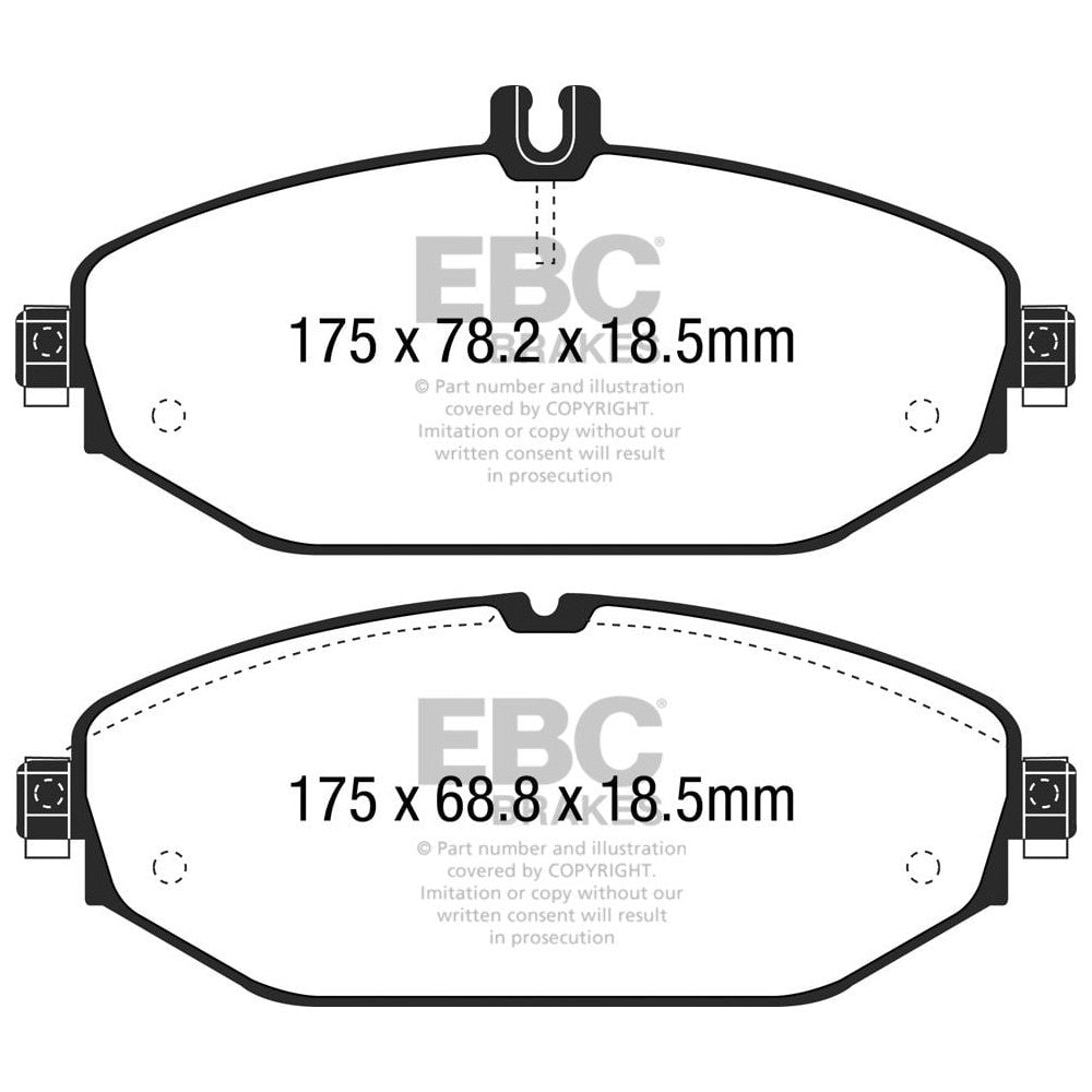 EBC Greenstuff 2000 Brake Pads 175.1mm x 78mm DP22214 - Front