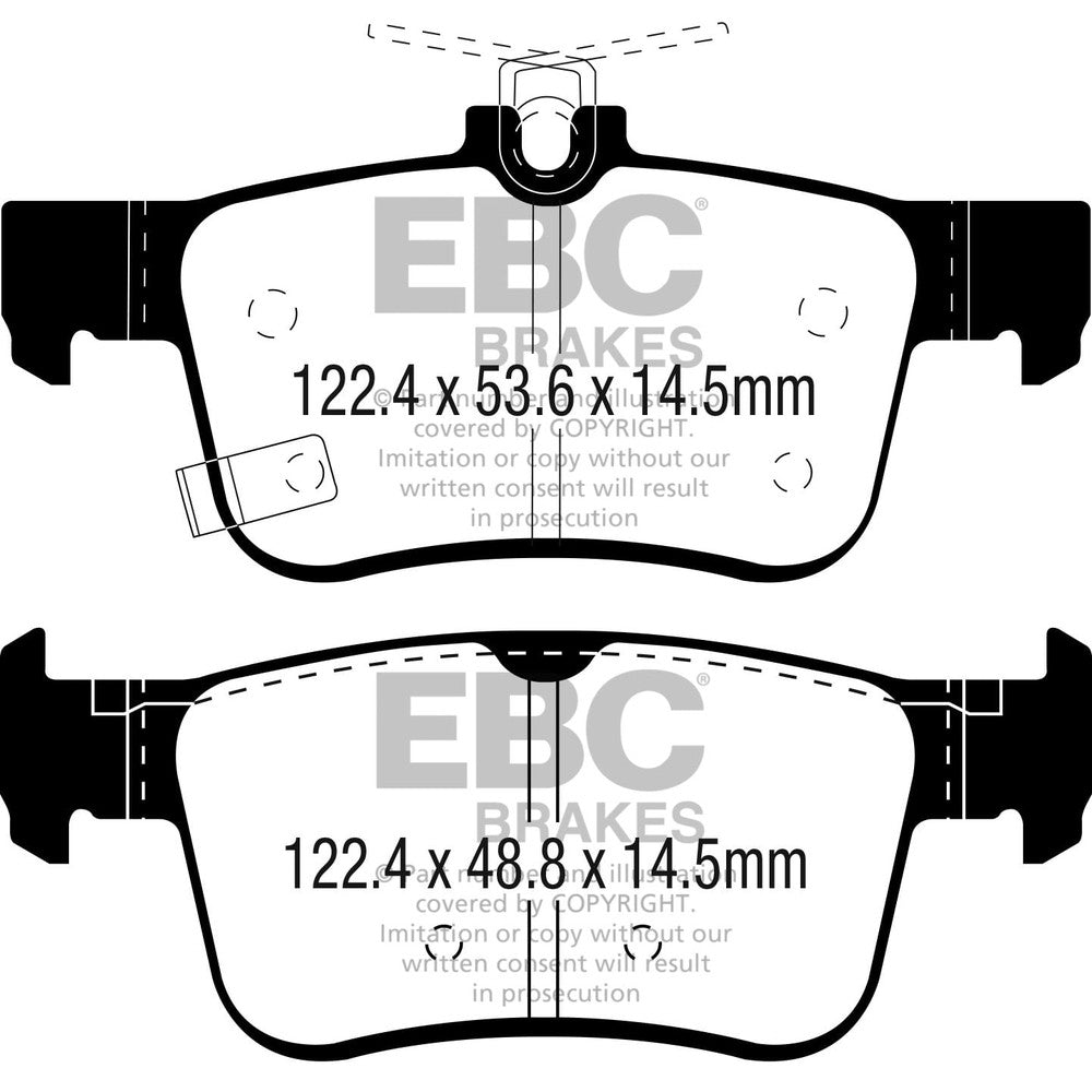 EBC Ultimax Brake Pads 122.4mm x 48.8mm DPX2301 - Rear