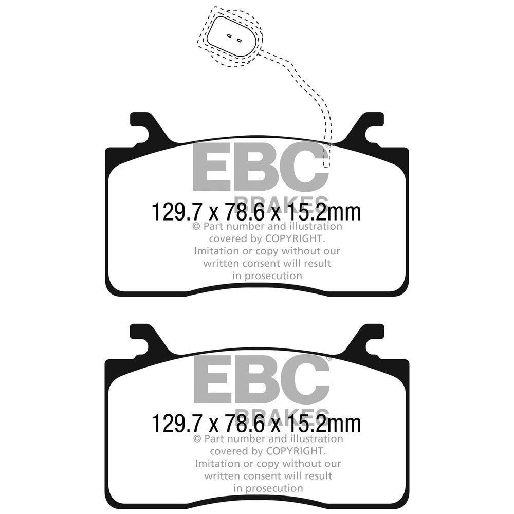 EBC Redstuff Brake Pads 129.7mm x 78.6mm DP32325C - Front