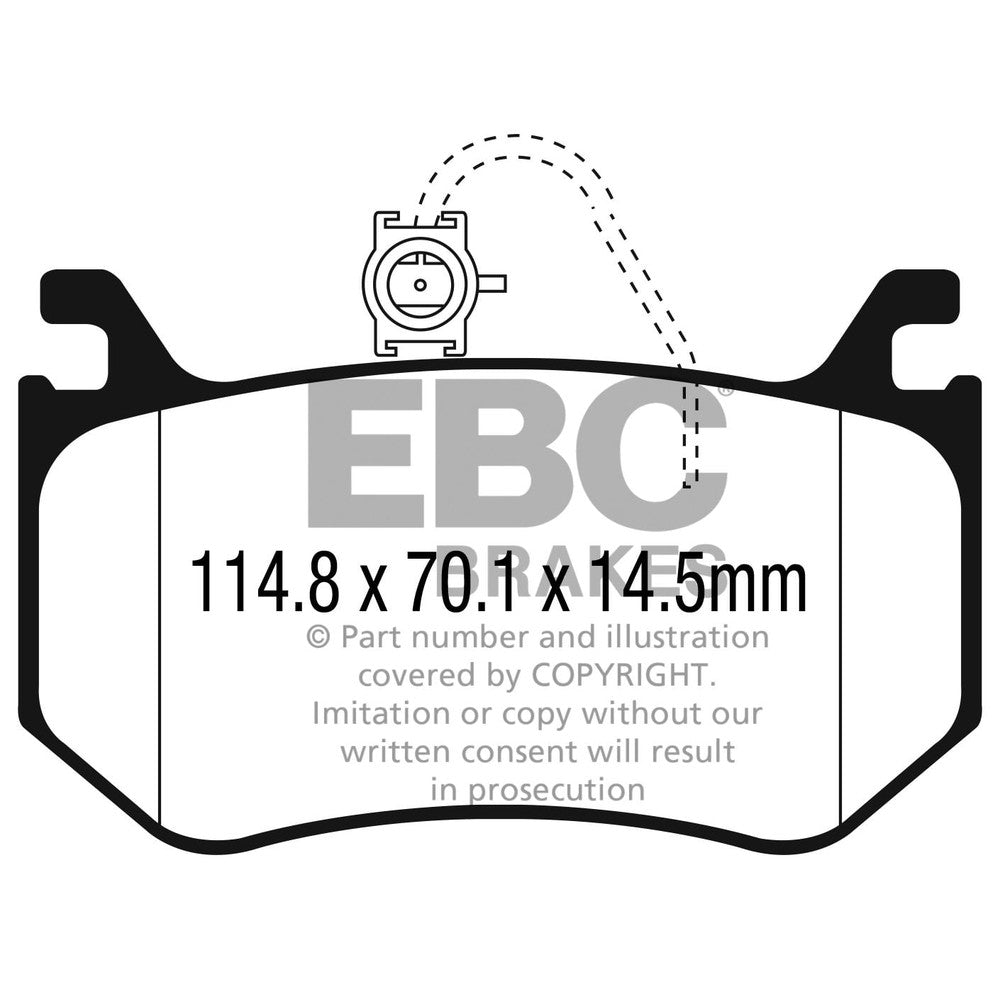 EBC Bluestuff NDX Brake Pads 114.8mm x 70.1mm DP52326NDX - Rear