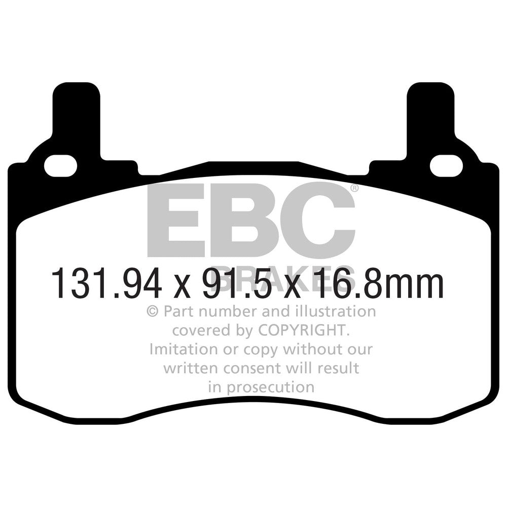 EBC Bluestuff NDX Brake Pads 113.1mm x 82.65mm DP52357NDX - Rear