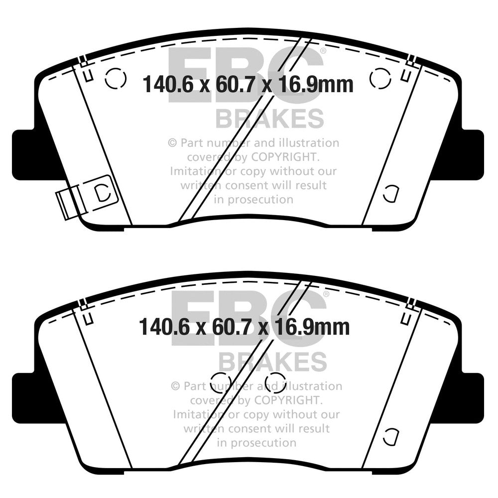 EBC Ultimax Brake Pads 140.6mm x 60.7mm DPX2358 - Front
