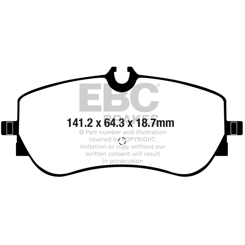 EBC Greenstuff 6000 Brake Pads 141.2mm x 64.3mm DP62364 - Rear
