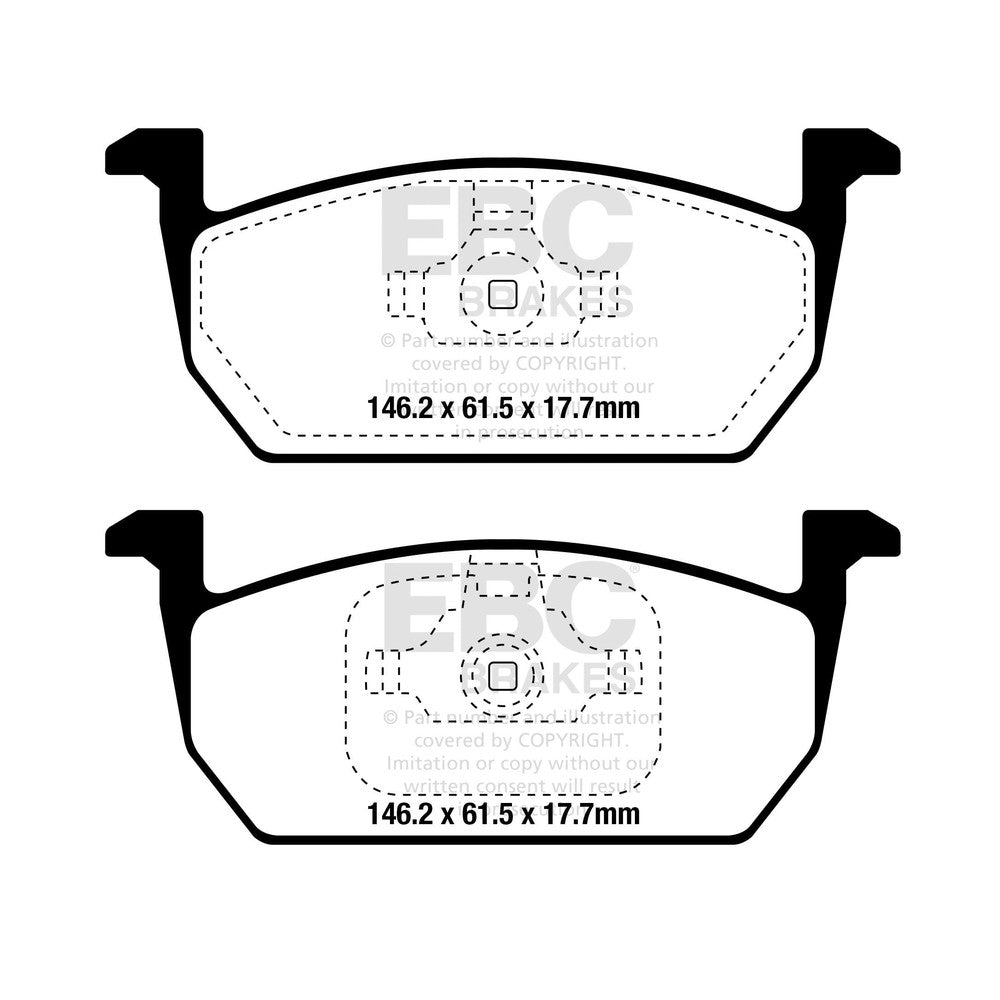 EBC Ultimax Brake Pads 146.2mm x 61.5mm DPX2374 - Front
