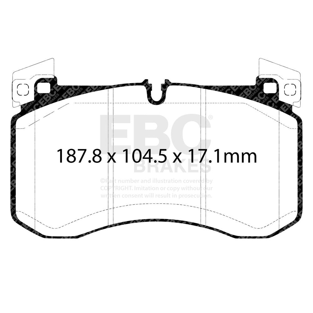 EBC Ultimax Brake Pads 187.8mm x 104.5mm DPX2409 - Front