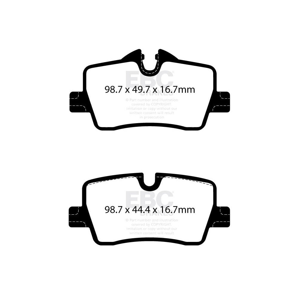 EBC Yellowstuff Brake Pads 98.7mm x 49.7mm DP42414R - Rear