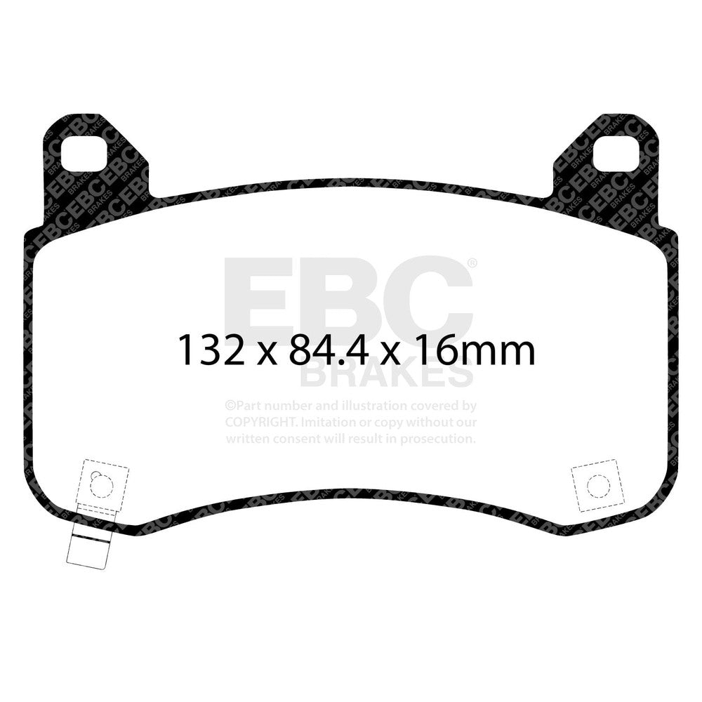 EBC Yellowstuff Brake Pads 132mm x 84mm DP42418R - Front