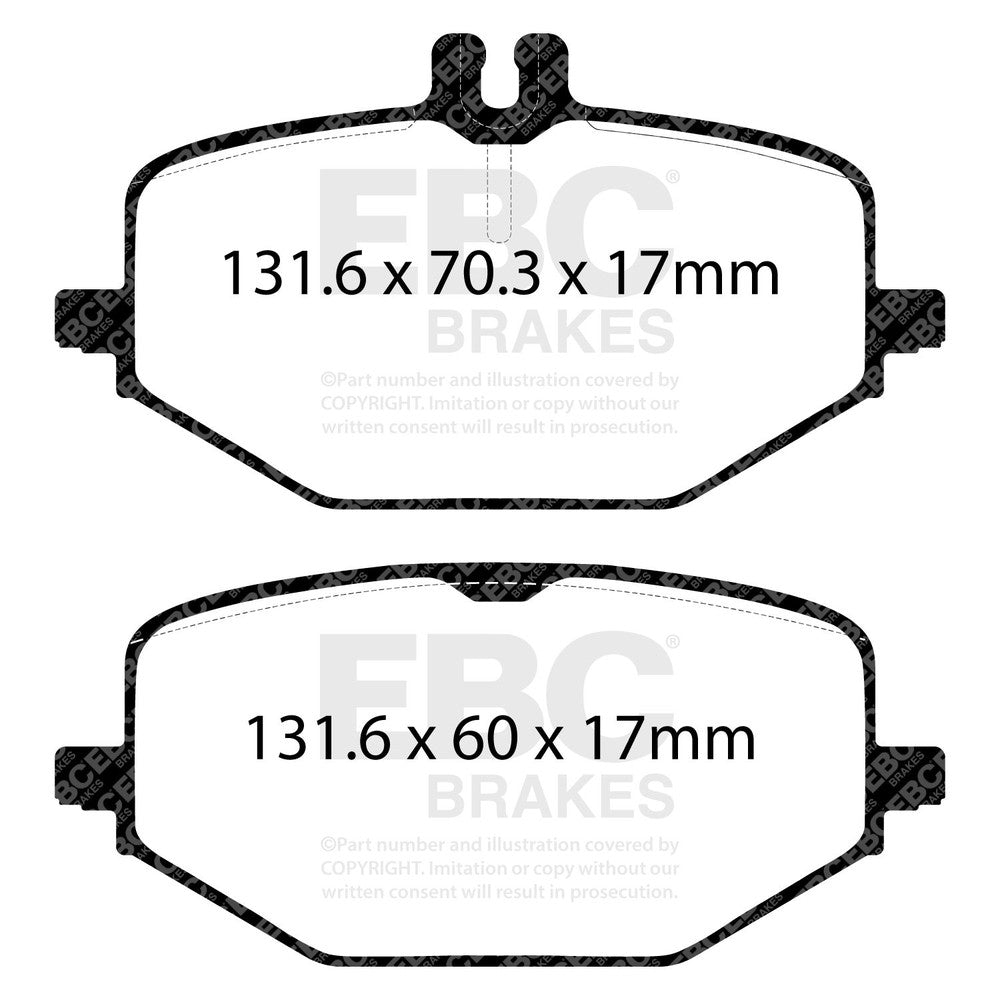 EBC Yellowstuff Brake Pads 131.6mm x 70.3mm DP42427R - Rear