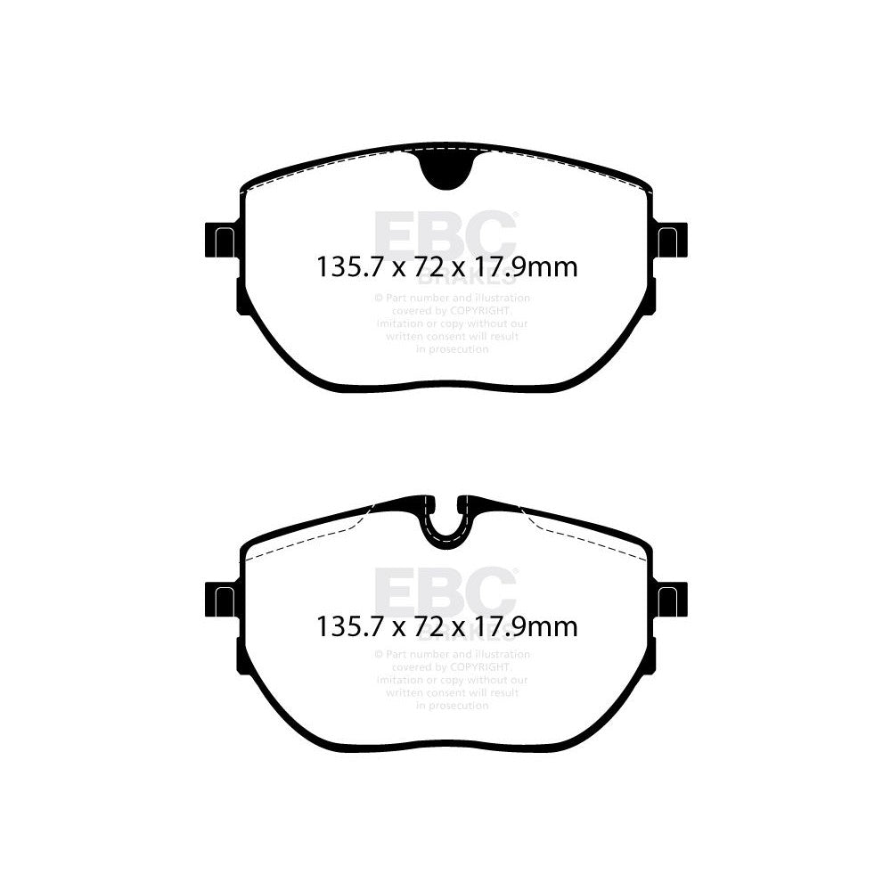 EBC Ultimax Brake Pads 135.7mm x 72mm DPX2433 - Front