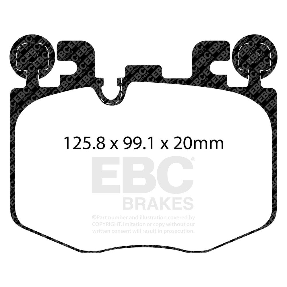 EBC RP-1 Brake Pads 125.8mm x 99.1mm DP82522RP1 - Front
