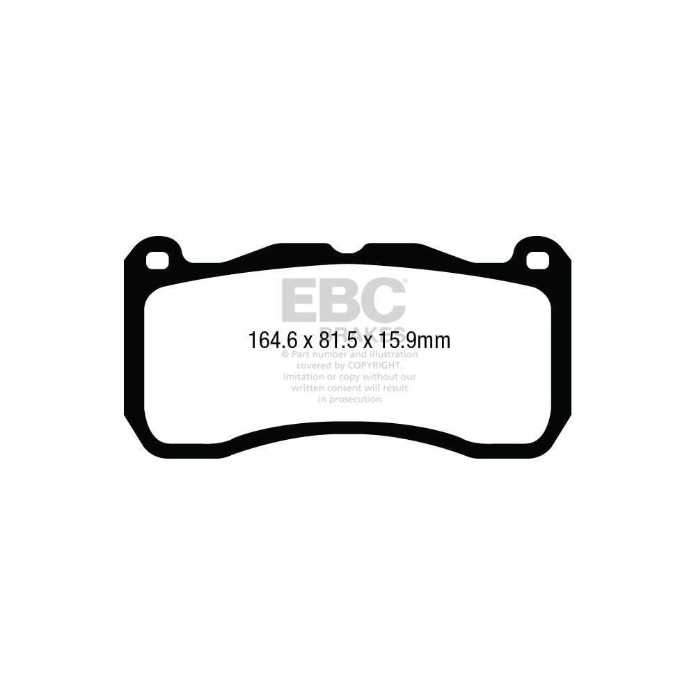 EBC Yellowstuff Brake Pads 164.6mm x 81.5mm DP43013R - Front