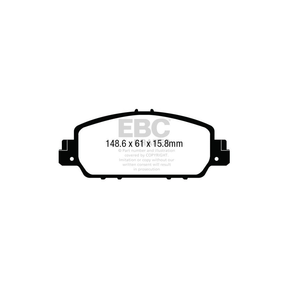 EBC Ultimax Brake Pads 148.6mm x 61mm DPX3014 - Front