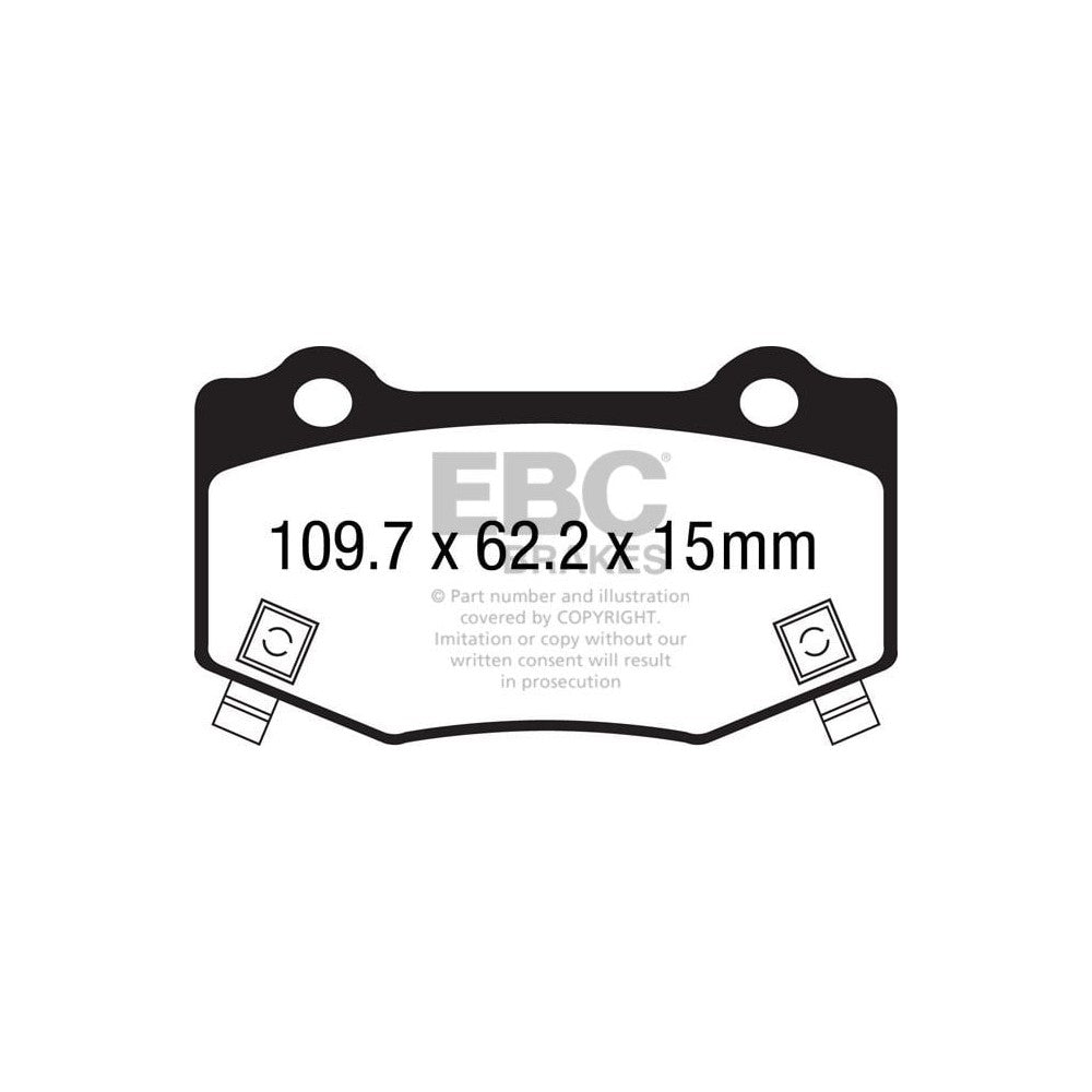 EBC Yellowstuff Brake Pads 109.7mm x 62.2mm DP43023R - Rear