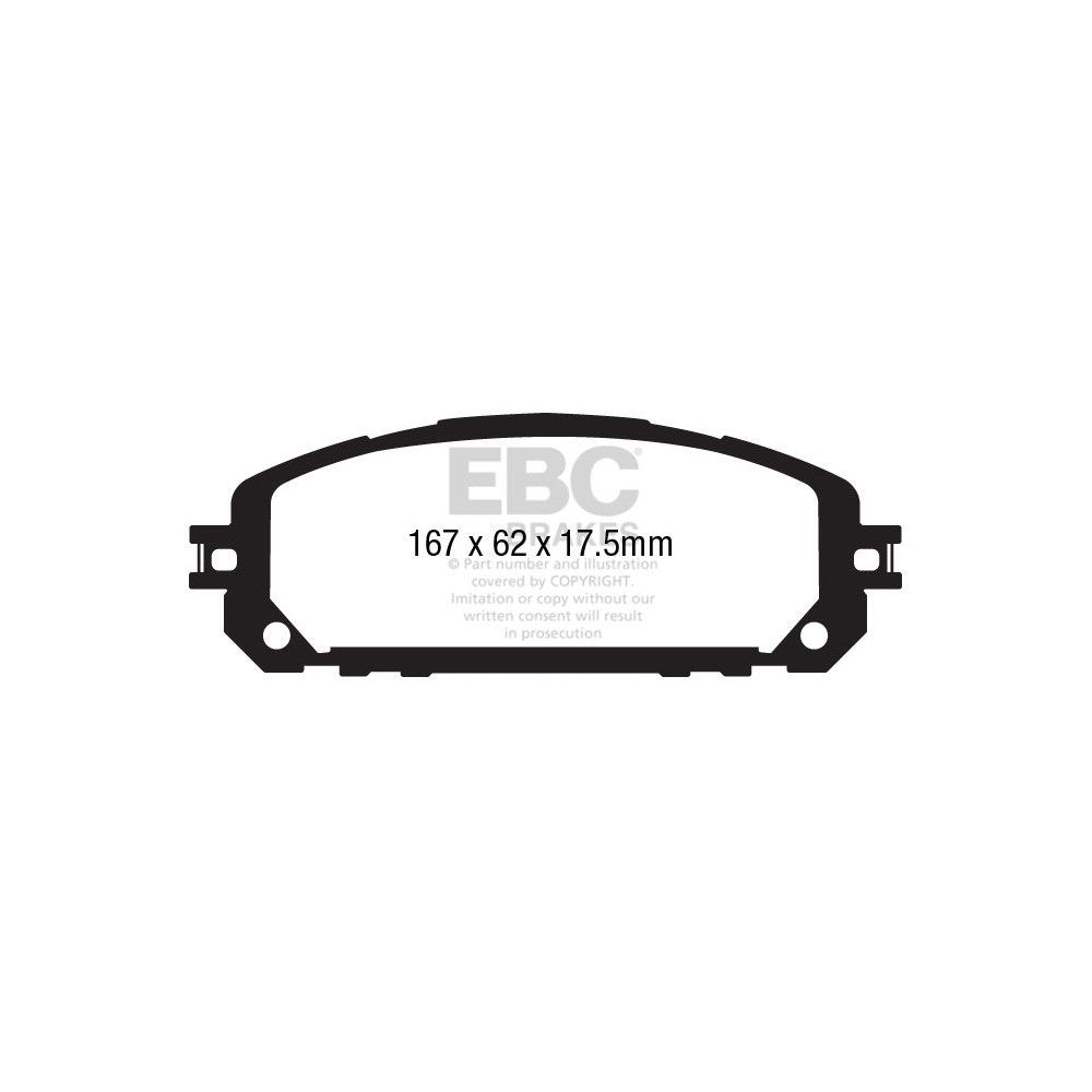 EBC Ultimax Brake Pads 167mm x 62mm DPX3030 - Front