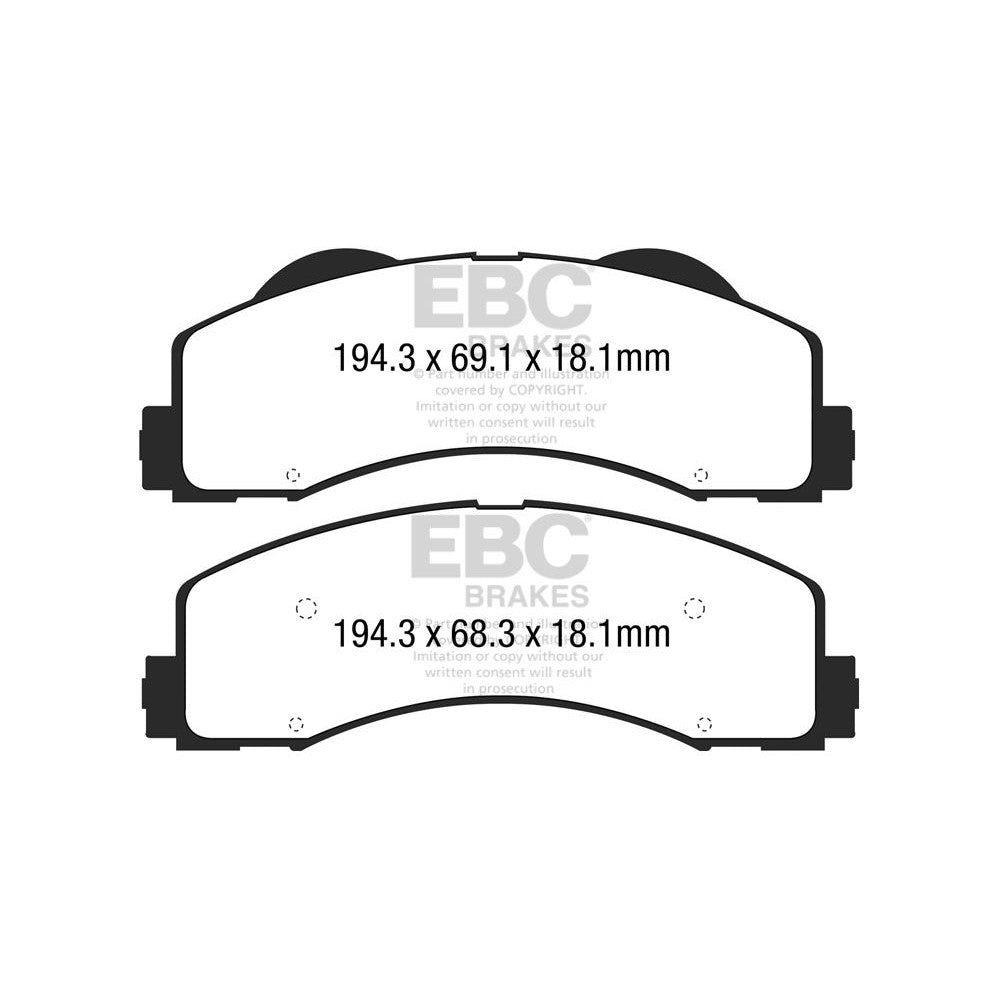 EBC Greenstuff 6000 Brake Pads 194.3mm x 68.3mm DP63034 - Front