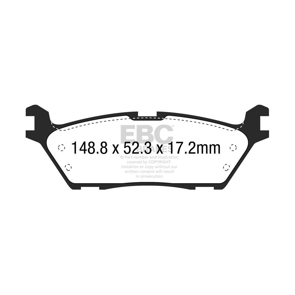 EBC Ultimax Brake Pads 148.8mm x 52.3mm DPX3037 - Rear