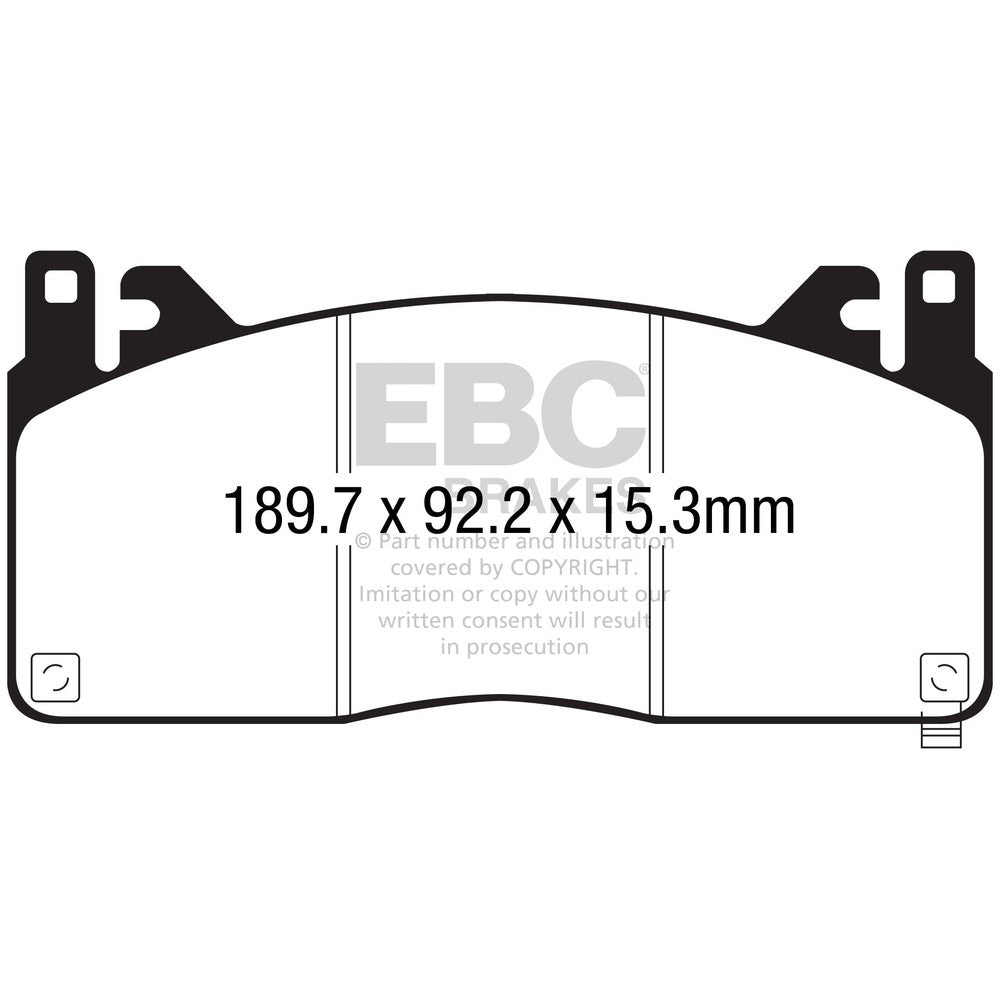 EBC RP-X Brake Pads 189.7mm x 92.2mm DP83055RPX - Front