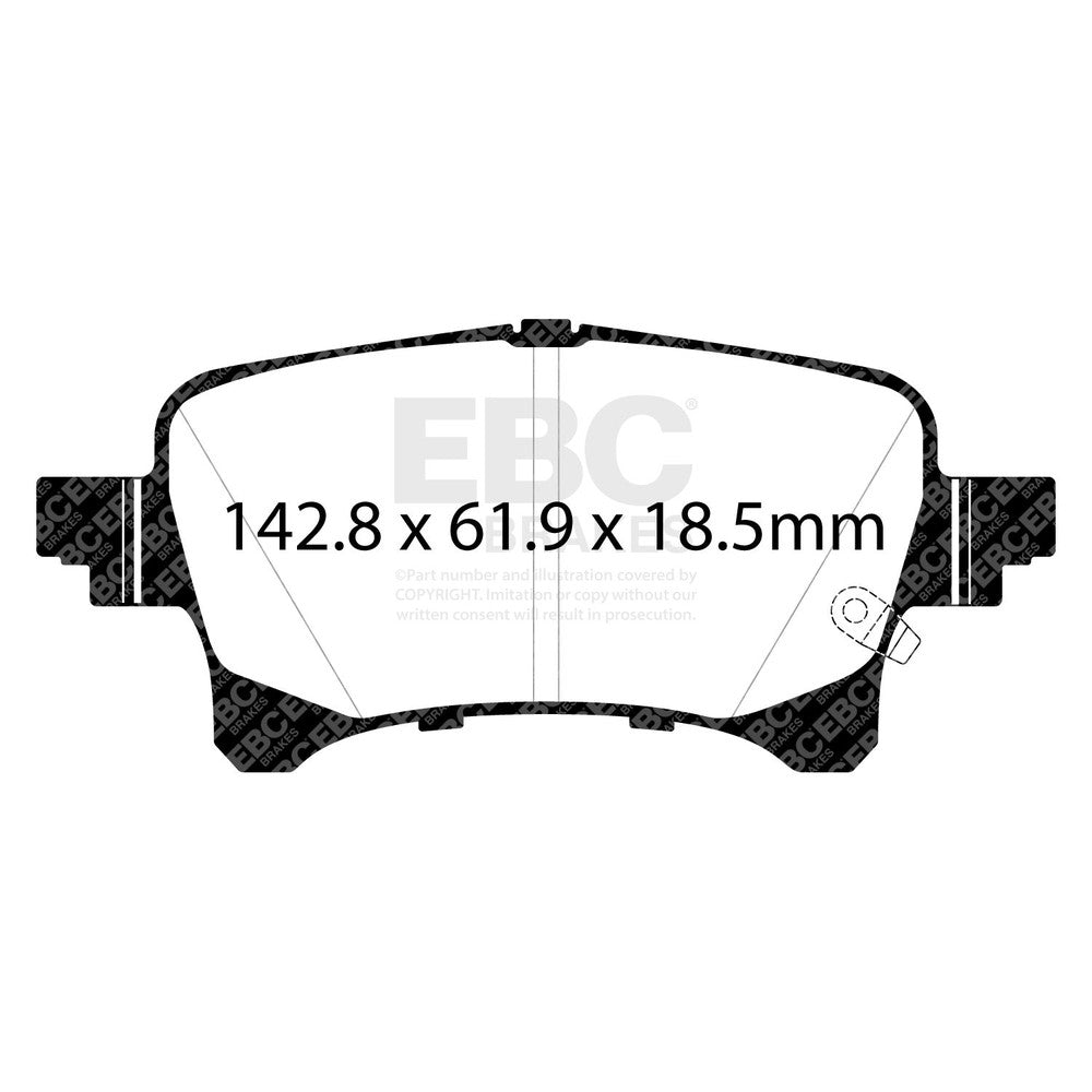 EBC Yellowstuff Brake Pads 145.8mm x 61.9mm DP43093R - Rear