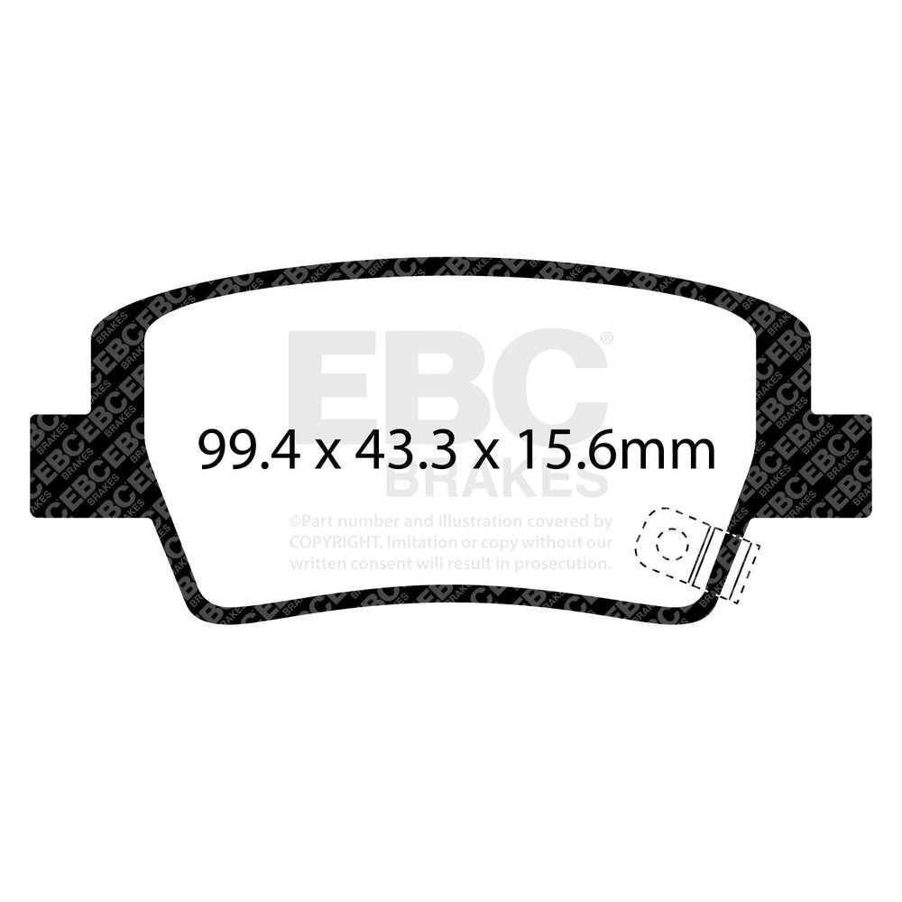 EBC Yellowstuff Brake Pads 99.4mm x 43.3mm DP43154R - Rear