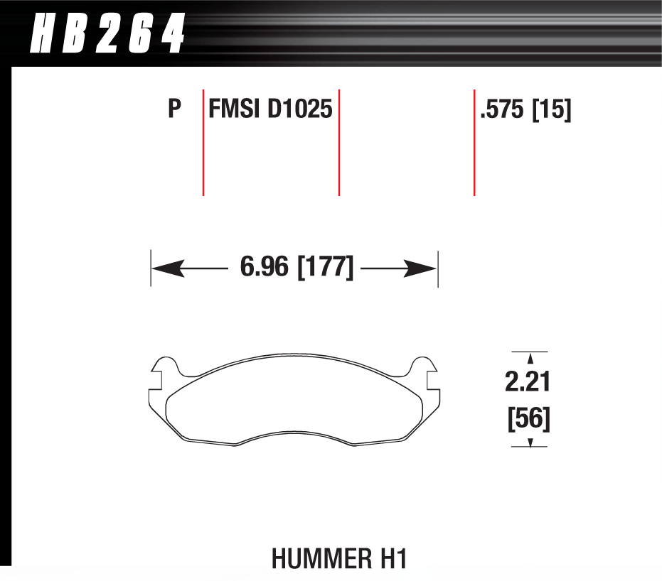 HAWK Superduty Brake Pads 177mm x 56mm HWK-HB264P.575 - Front