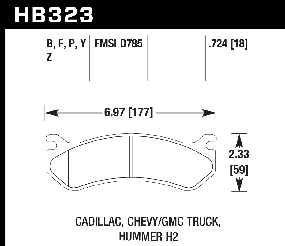 HAWK Superduty Brake Pads 177mm x 59mm HWK-HB323P.724 - Front