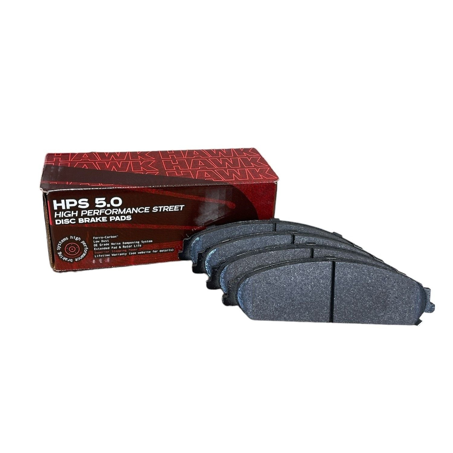 HAWK HPS 5.0 Brake Pads 183mm x 55mm HWK-HB509B.678 - Front