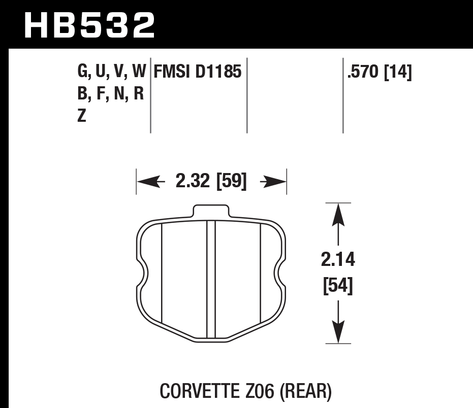 HAWK DTC 60 Brake Pads 59mm x 54mm HWK-HB532G.570 - Rear