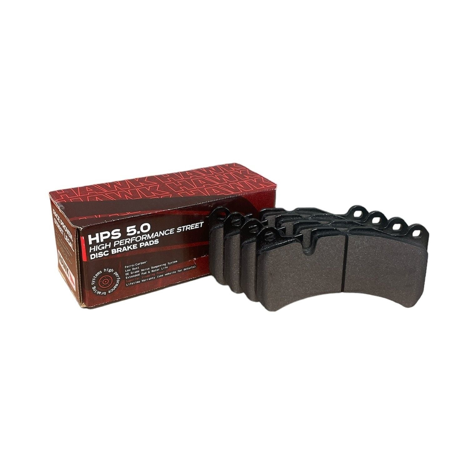 HAWK HPS 5.0 Brake Pads 165mm x 81mm HWK-HB616B.607 - Front