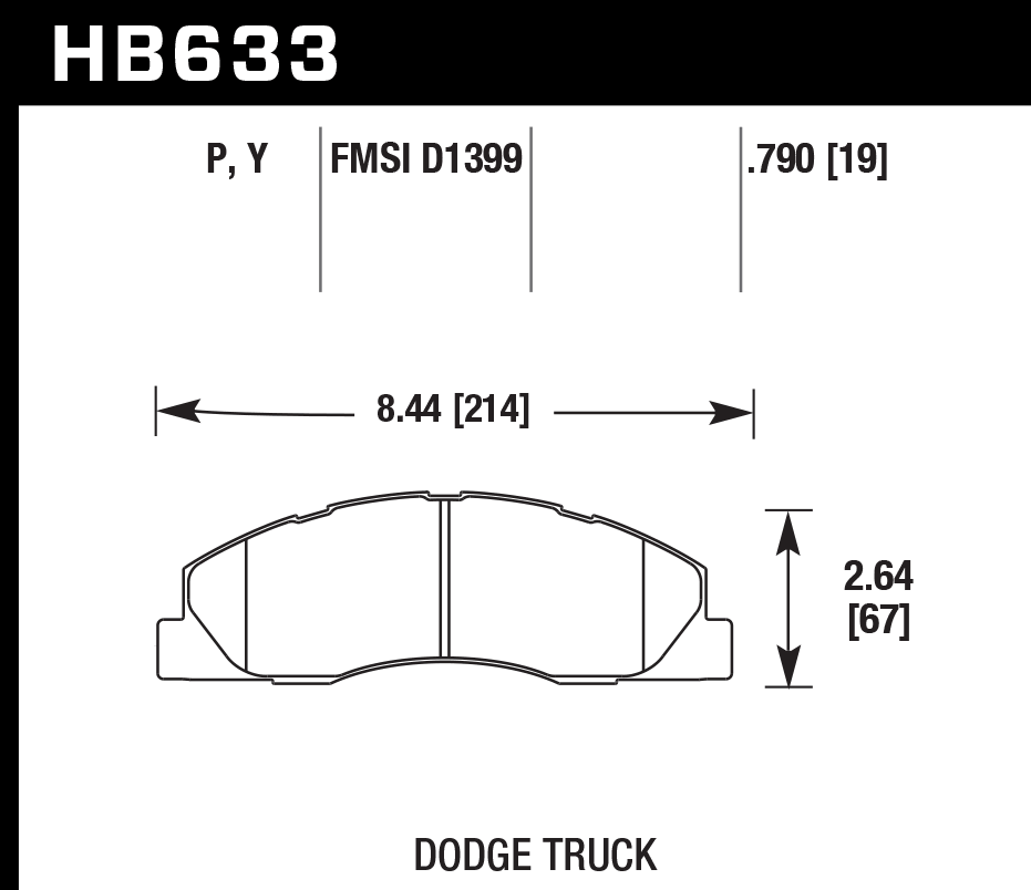 HAWK Superduty Brake Pads 214mm x 67mm HWK-HB633P.790 - Front