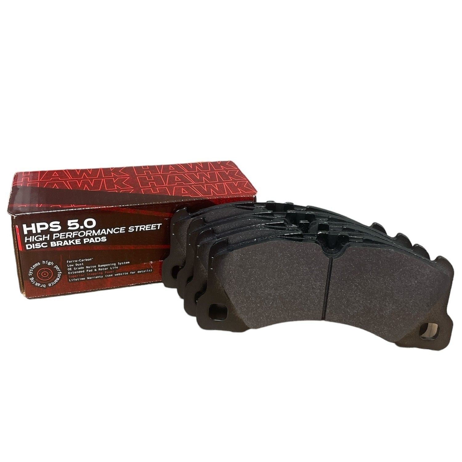 HAWK HPS 5.0 Brake Pads 210mm x 95mm HWK-HB761B.593 - Front