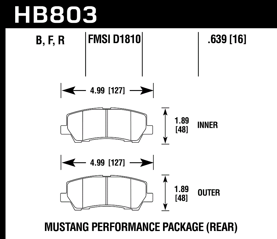 HAWK DTC 30 Brake Pads 127mm x 48mm HWK-HB803W.639 - Rear
