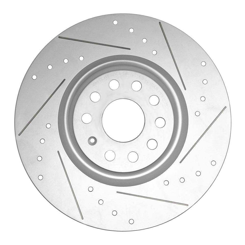 Probite Predator+ Vented Brake Discs with Grooves and Drilled Holes 5x112 350mm PFPD1494 - Front Pair