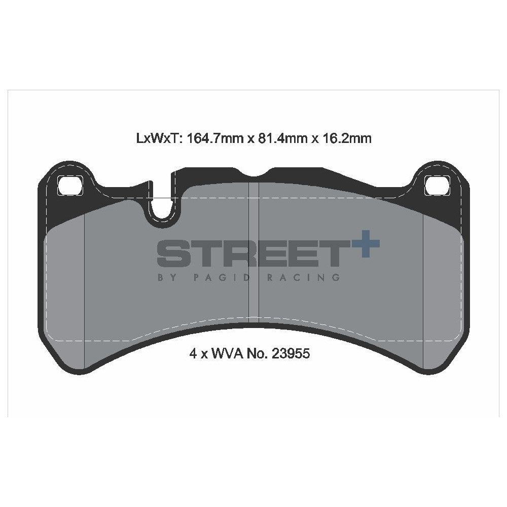 Pagid Street Brake Pads 164.7mm x 81.4mm T8052SP2001 - Front
